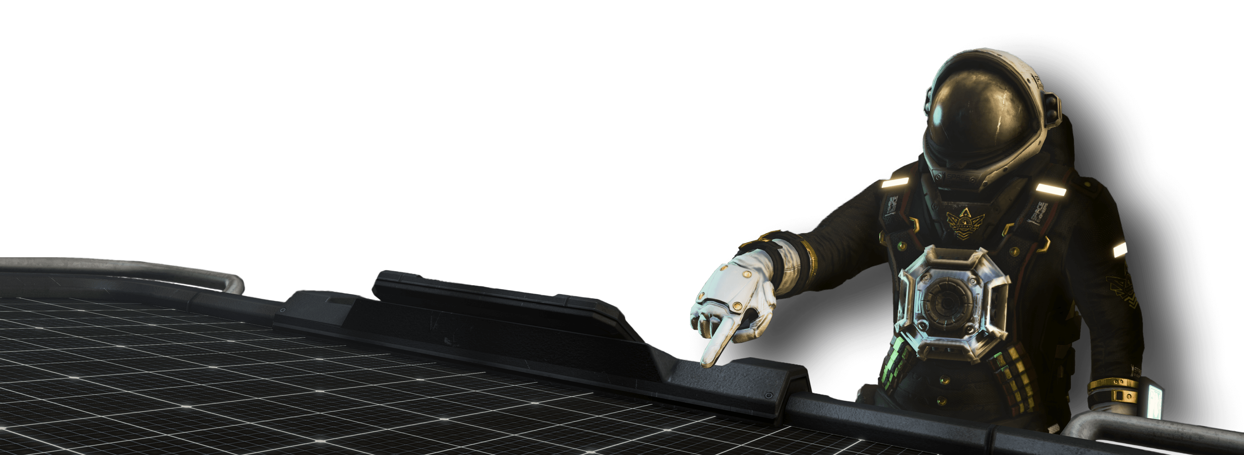 Space engineer pointing